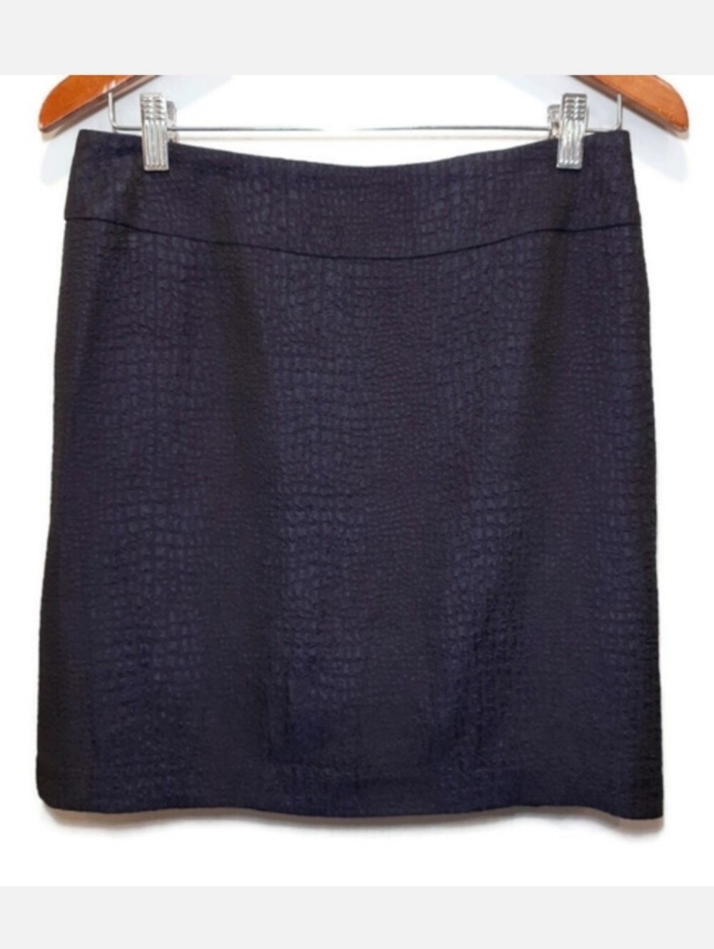 TRISTAN Textured Snake Print Mini Pencil Skirt Dark Navy Above Knee Size 6